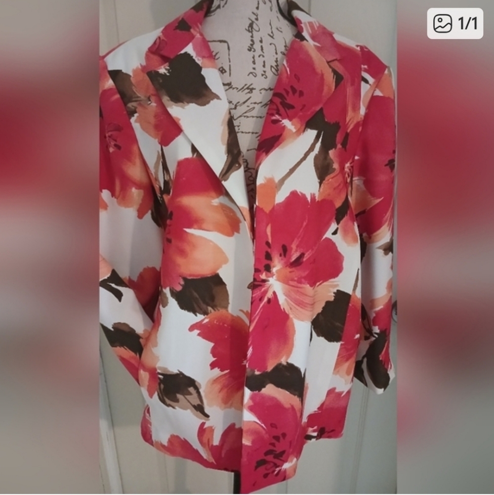 BLAZER- VIBRANT FLORAL!! STUNNING! SZ 18